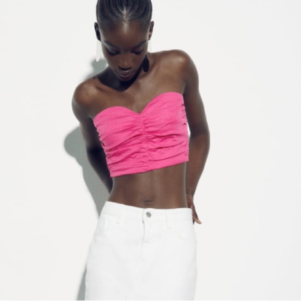 Zara strapless cropped top size M